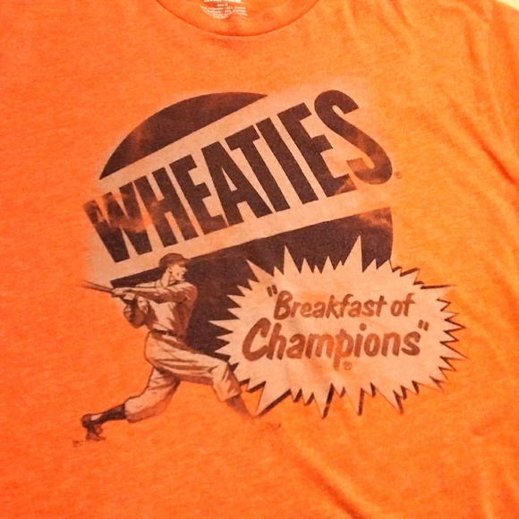Wheaties Graphic Tee 2010 Sz. Medium Orange Crew - Picture 4 of 4